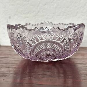 L.E. Smith Glass Co. Vintage Candy Dish Pinwheel and Stars Pattern